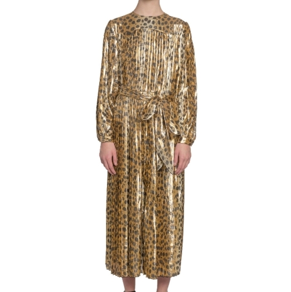 NWT MARC‎ JACOBS LEOPARD PRINT LAME BELT DRESS SZ XS 0